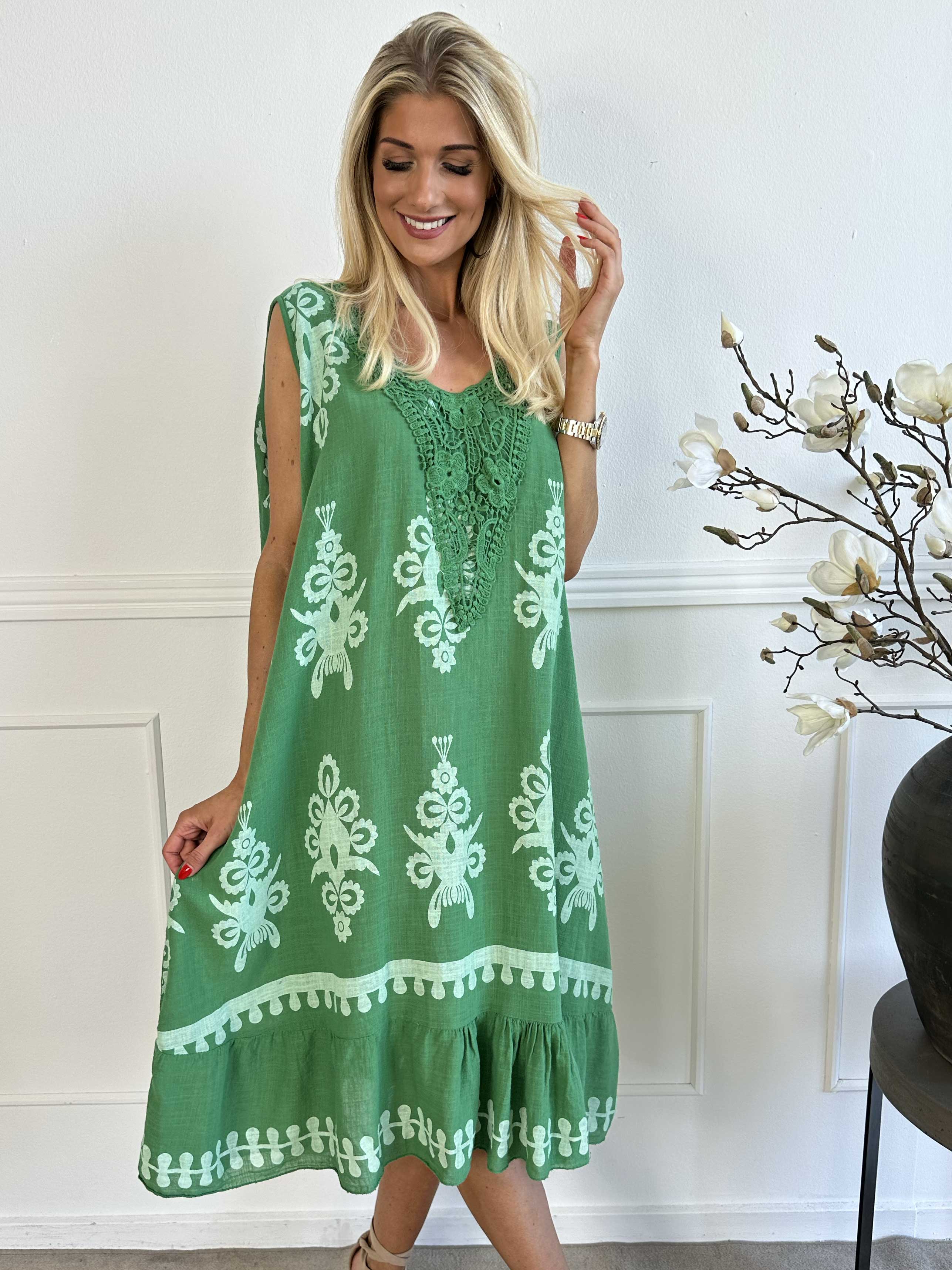 Tanzania - Smuk bomuldskjole i hørlignende stof